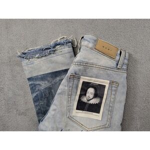 MNML King Lear Shakespeare Graphic Jeans Light Wash Denim 28 William Shakespeare